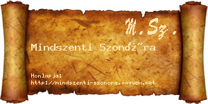 Mindszenti Szonóra névjegykártya